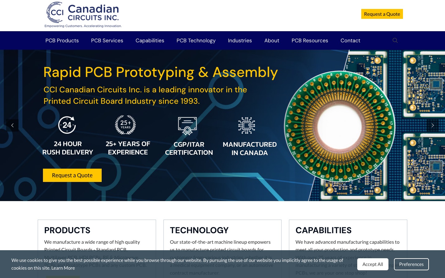 The current homepage